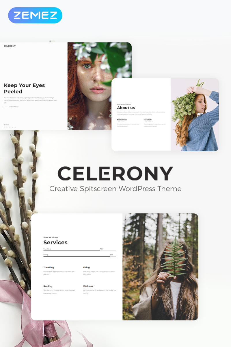 Responsivt Celerony - Creative Splitscreen Elementor WordPress-tema #70224