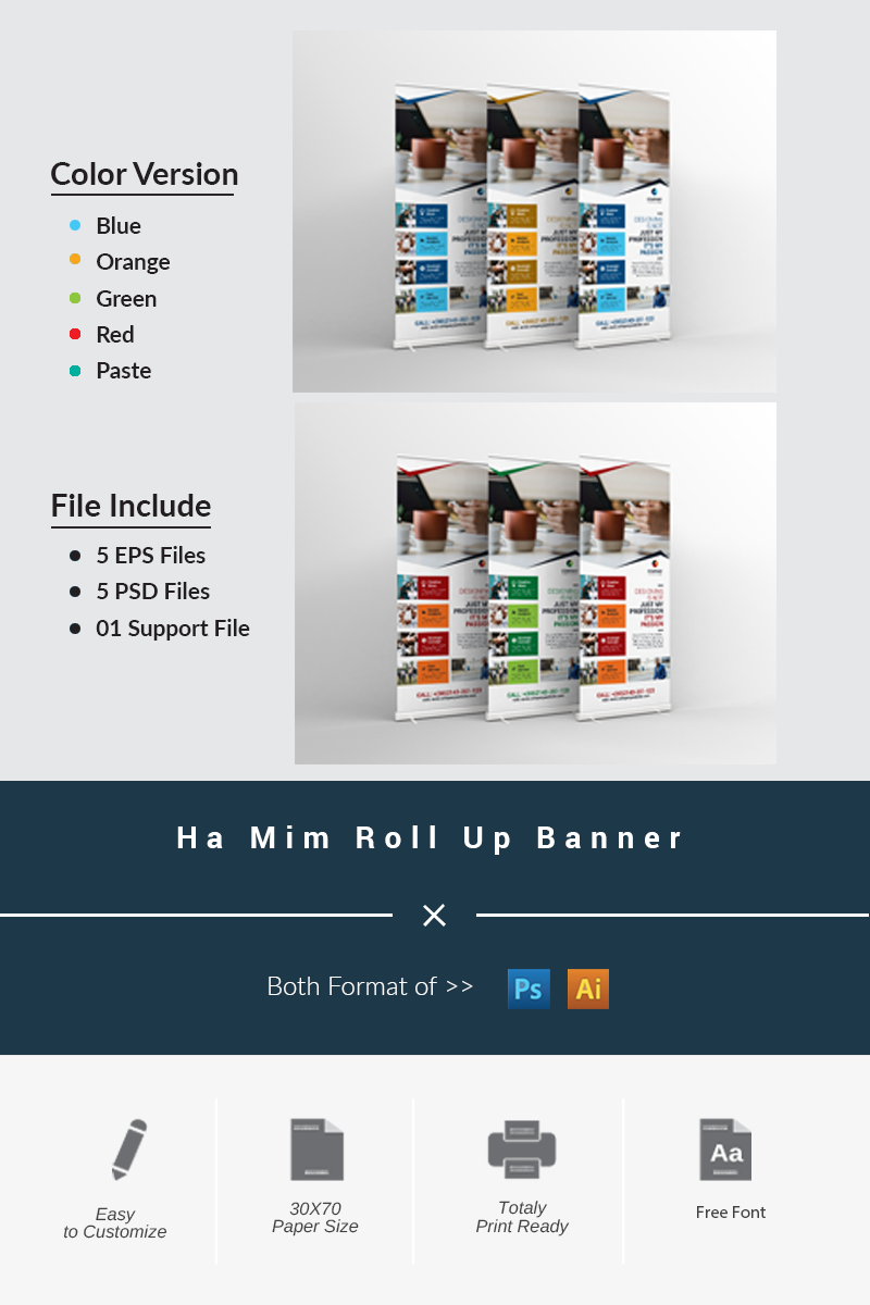 Ha Mim Roll Up Banner - Corporate Identity Template