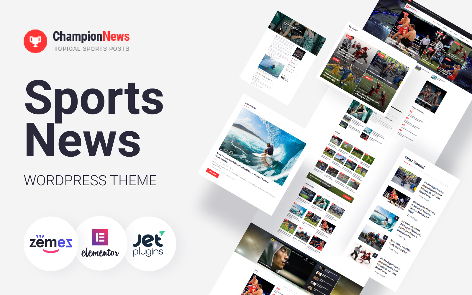 ChampionNews - Sports News WordPress Elementor Theme WordPress Theme