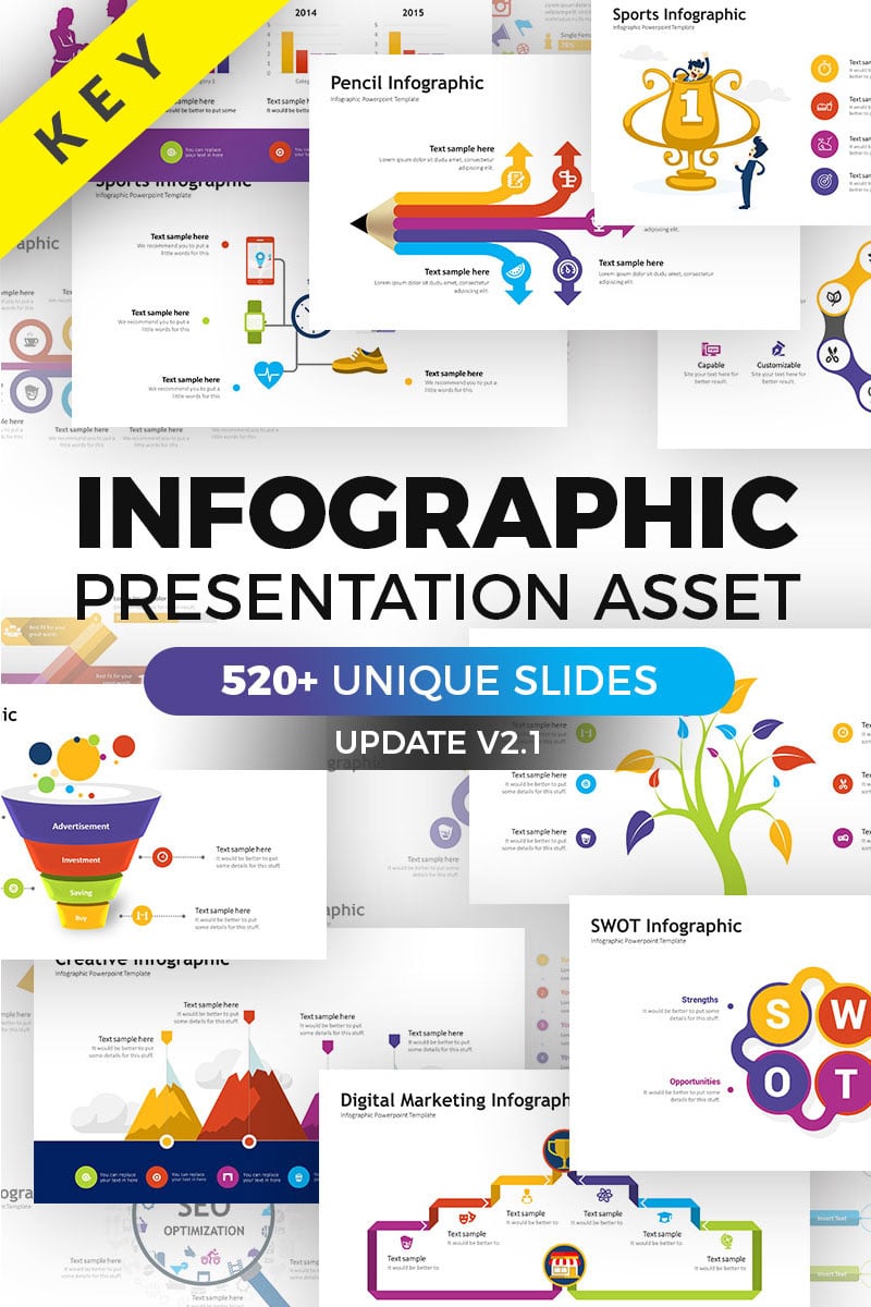 "Business Infographic Pack - Keynote Asset" Keynote Template №70390