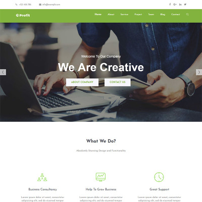 Profit - Parallax Landing Page Template #70387