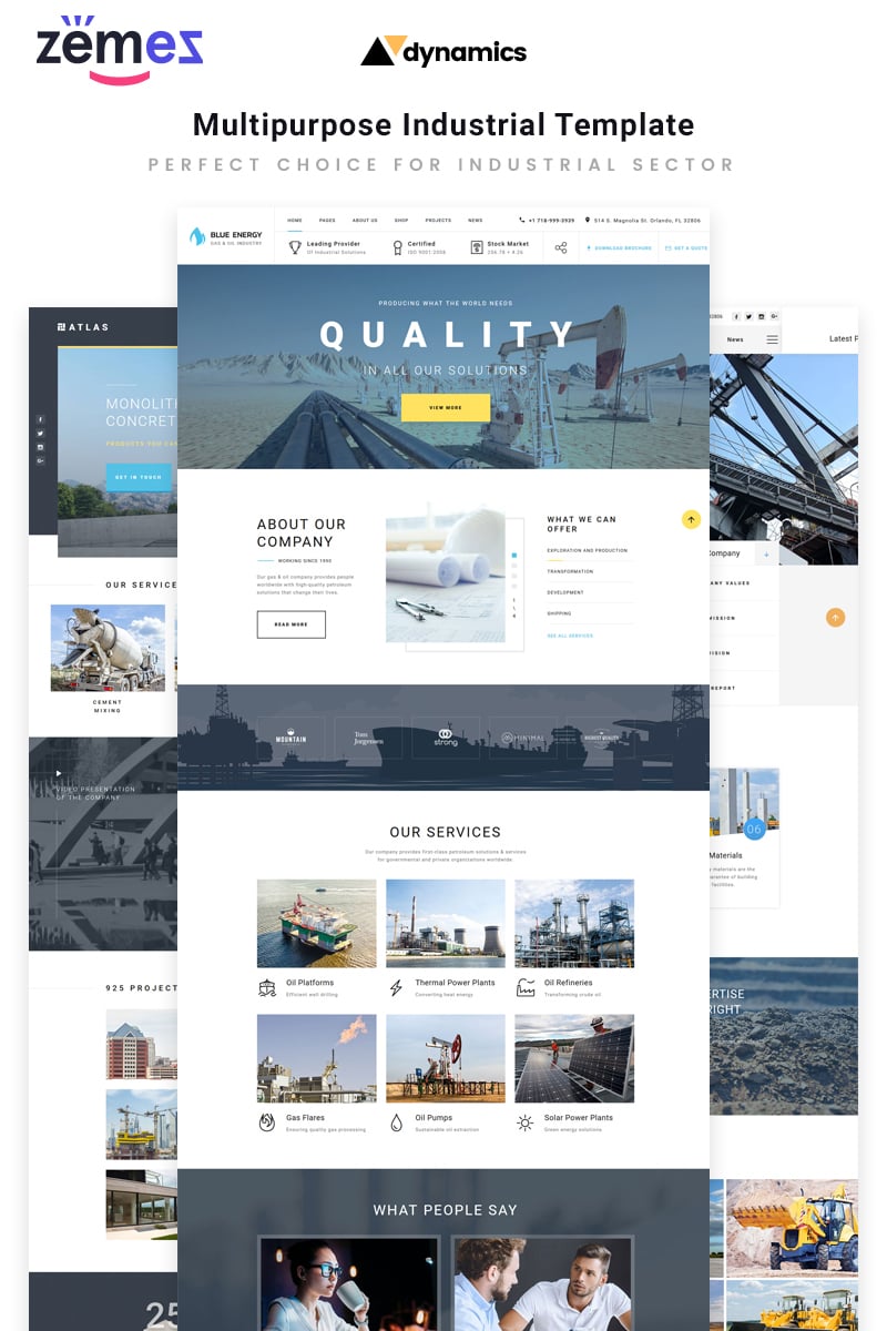Responsive Dynamics - Industrial Multipage HTML5 Web Sitesi #70384 - Ekran resmi