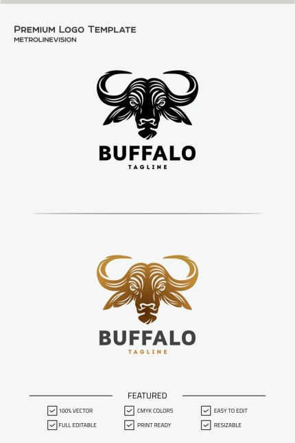 Template #70454 Animal Buffalo Webdesign Template - Logo template Preview