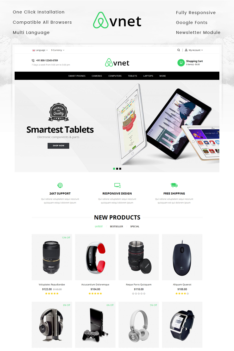 "Avnet Electronics Store" thème OpenCart adaptatif #70408 - screenshot
