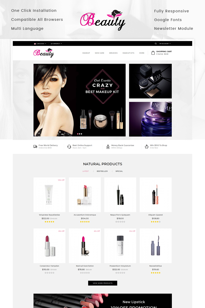 Beauty Store OpenCart Template