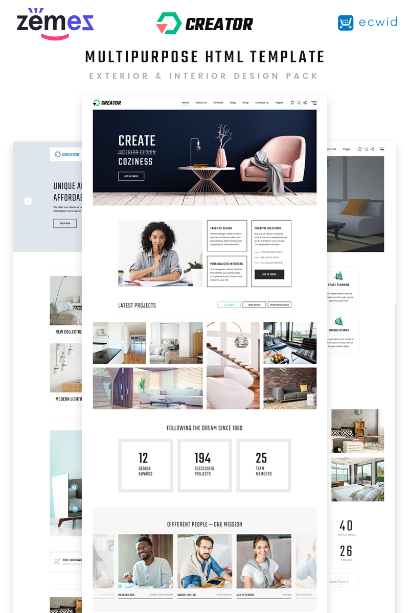 Website Vorlage namens "Creator - Design Multipurpose HTML5" #70411