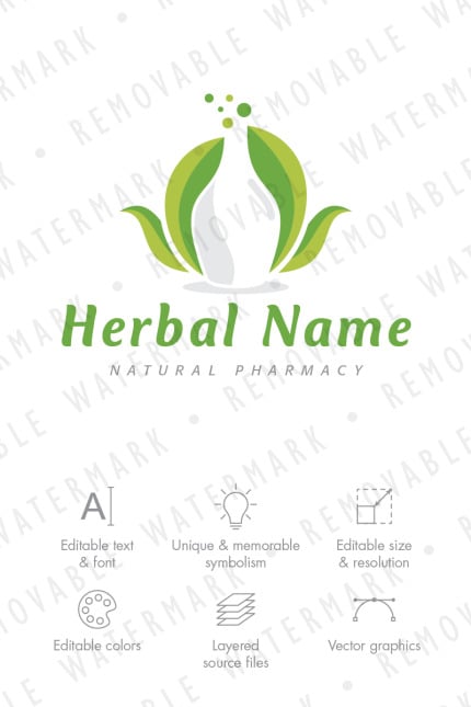 Template #70549 Bottle Herbal Webdesign Template - Logo template Preview