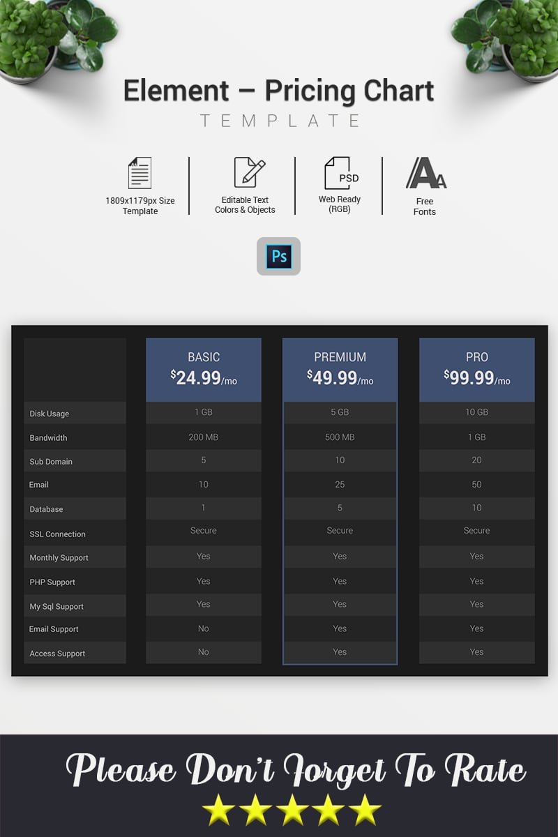 Element – Pricing Chart Infographic Elements - screenshot