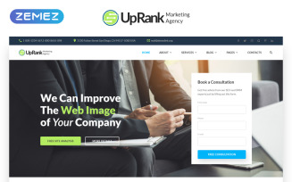 UpRank - Stylish Marketing Agency Multipage Website Template