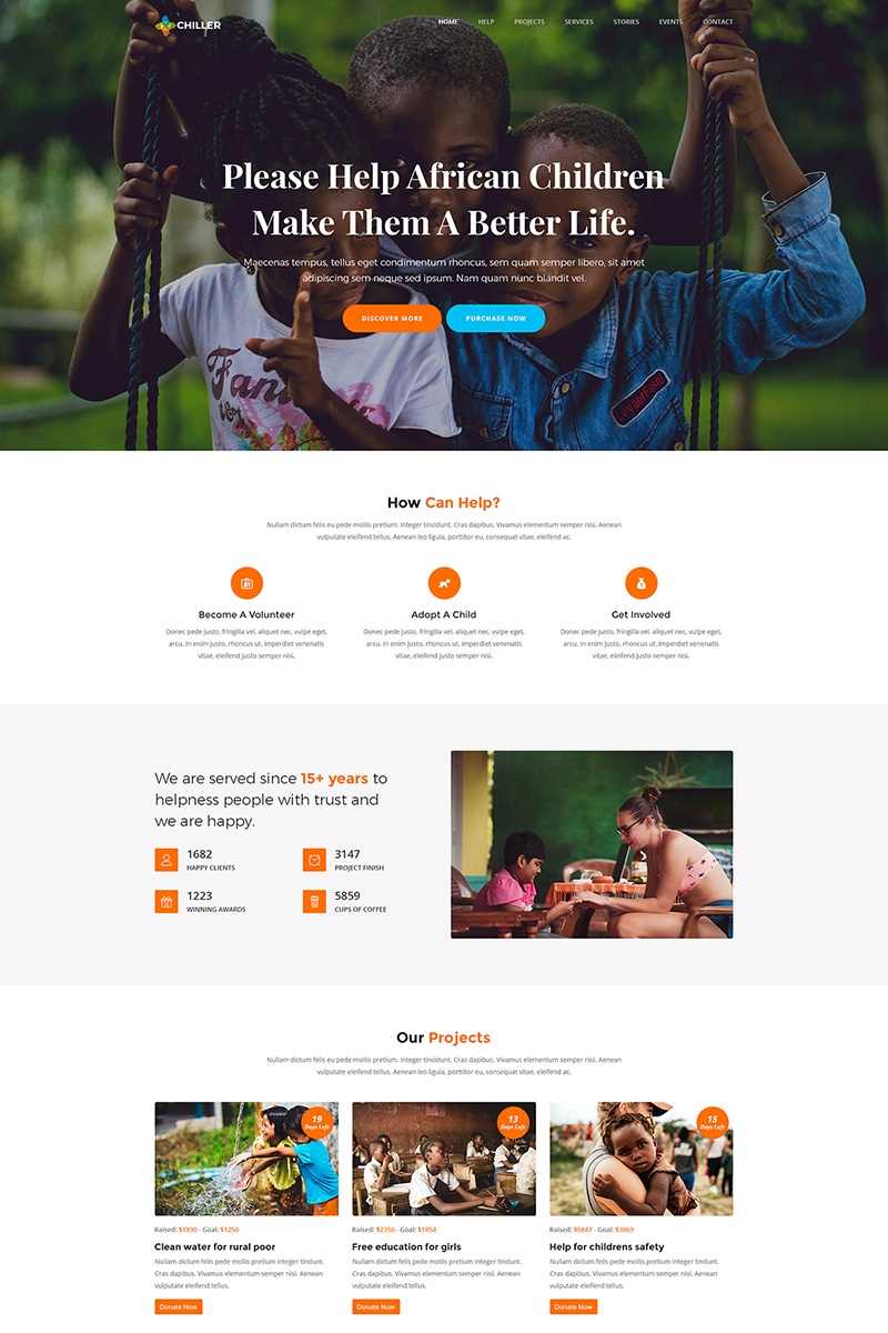 WordPress Theme namens "Chiller - Charity/Fundraising" #70582
