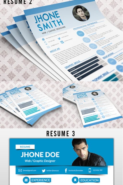 Template #70608 Print Resume Webdesign Template - Logo template Preview