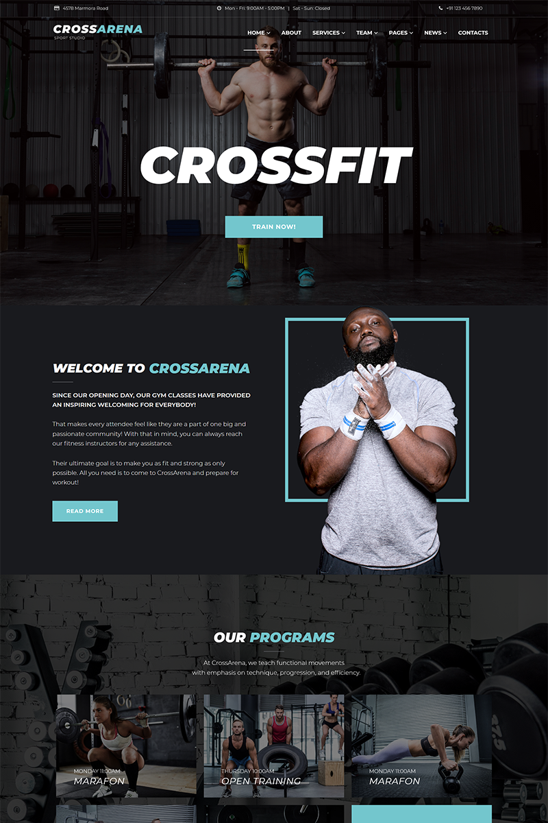 Cross Arena - Crossfit Studio WordPress Elementor Theme