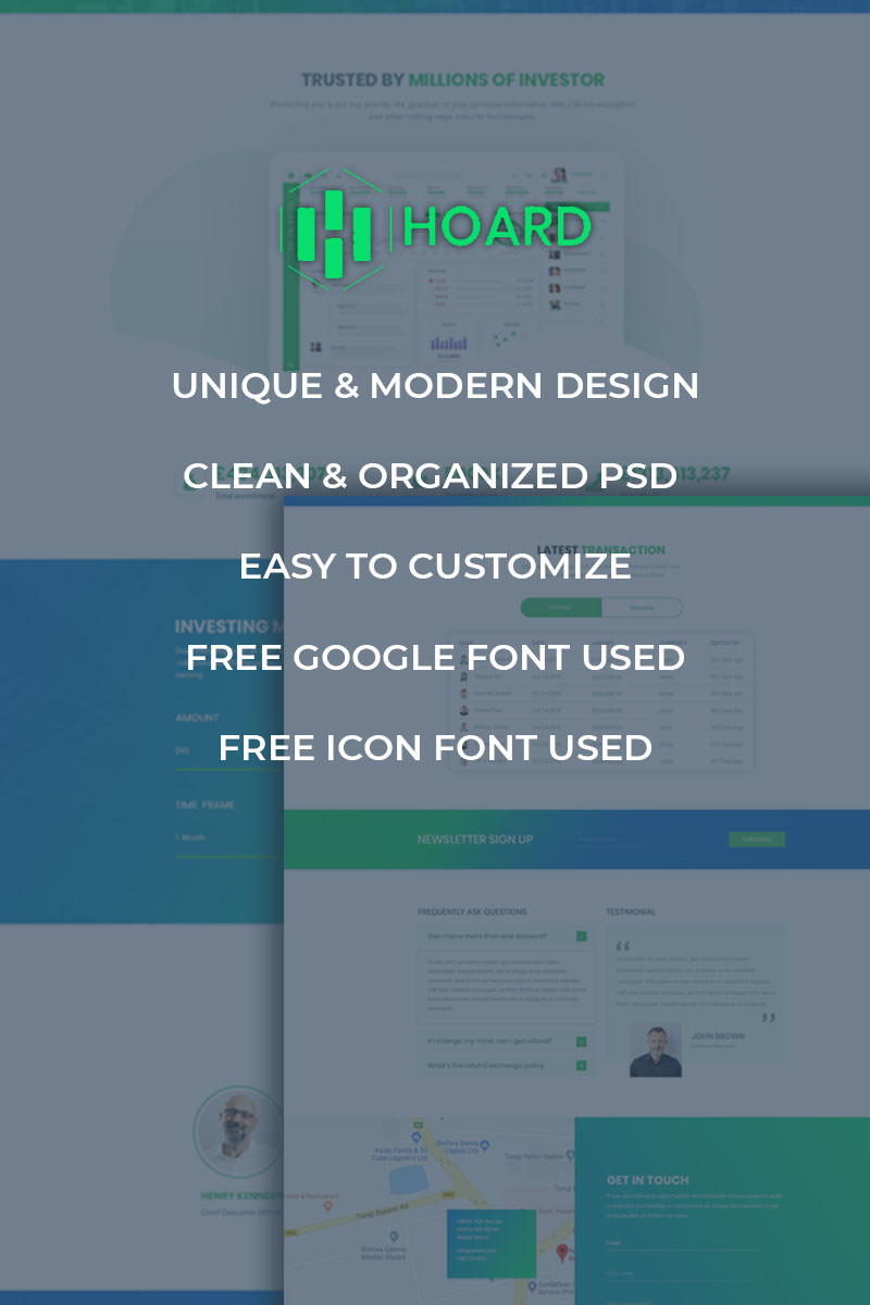 Hoard - Investment Website PSD Template