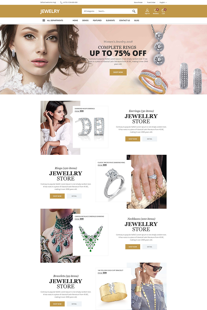 "Jewellry" WooCommerce Thema №70655 - screenshot