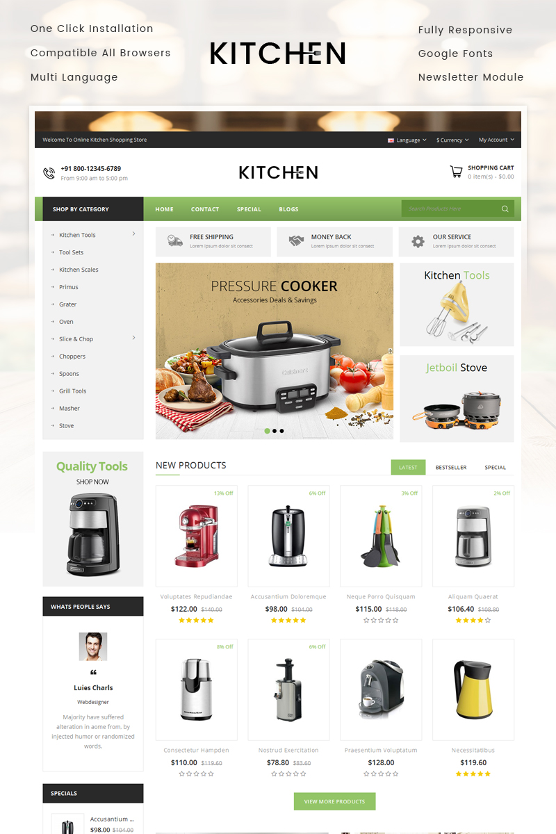 Kitchen Store OpenCart Template