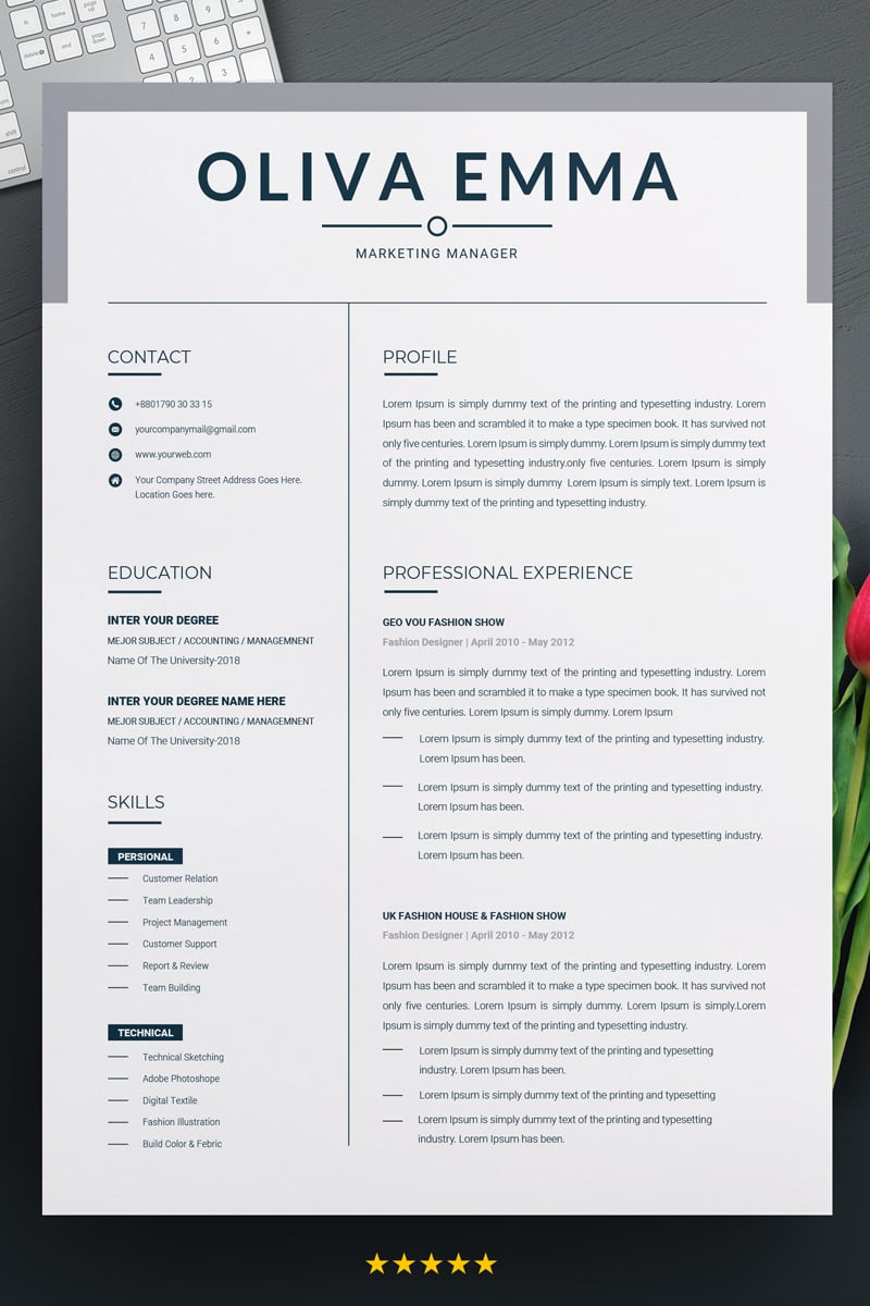 Marketing manager Resume Template #70621