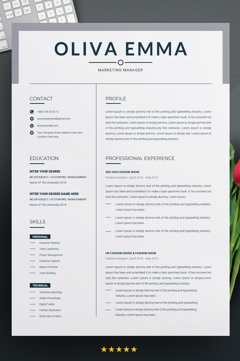 Marketing Manager Resume Template 70621