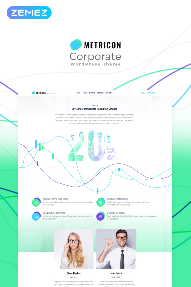 Metricon - Corporate Business Elementor WordPress Theme - screenshot