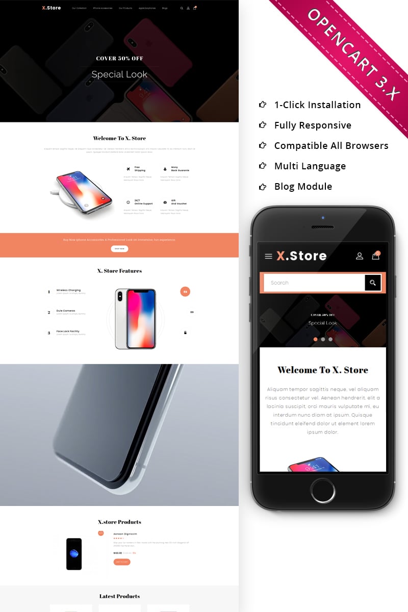 Responsive Xstore Mobile - Responsive Opencart #70696 - Ekran resmi