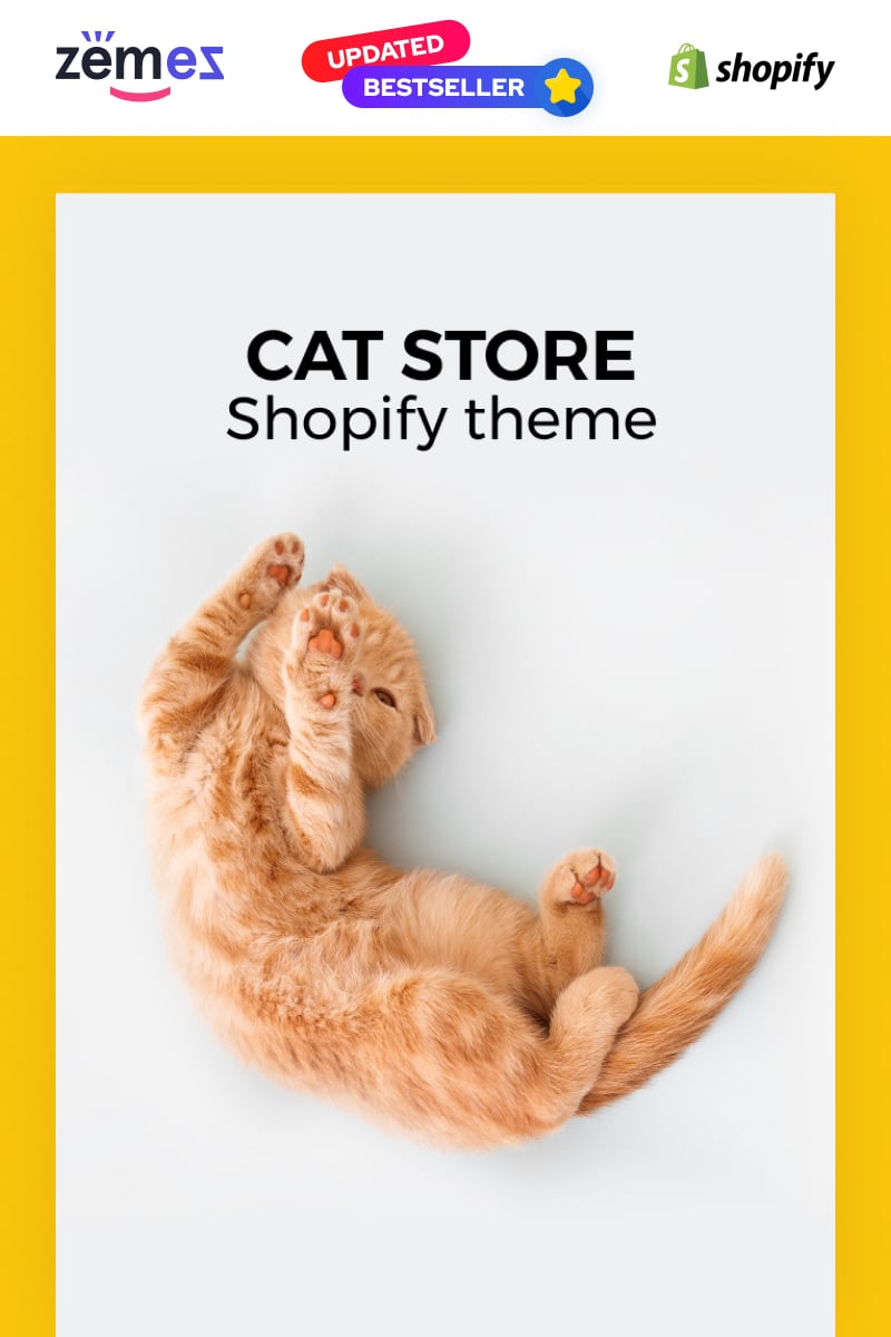 Responsivt Meoow - Cute Pet Shop Shopify-tema #70611