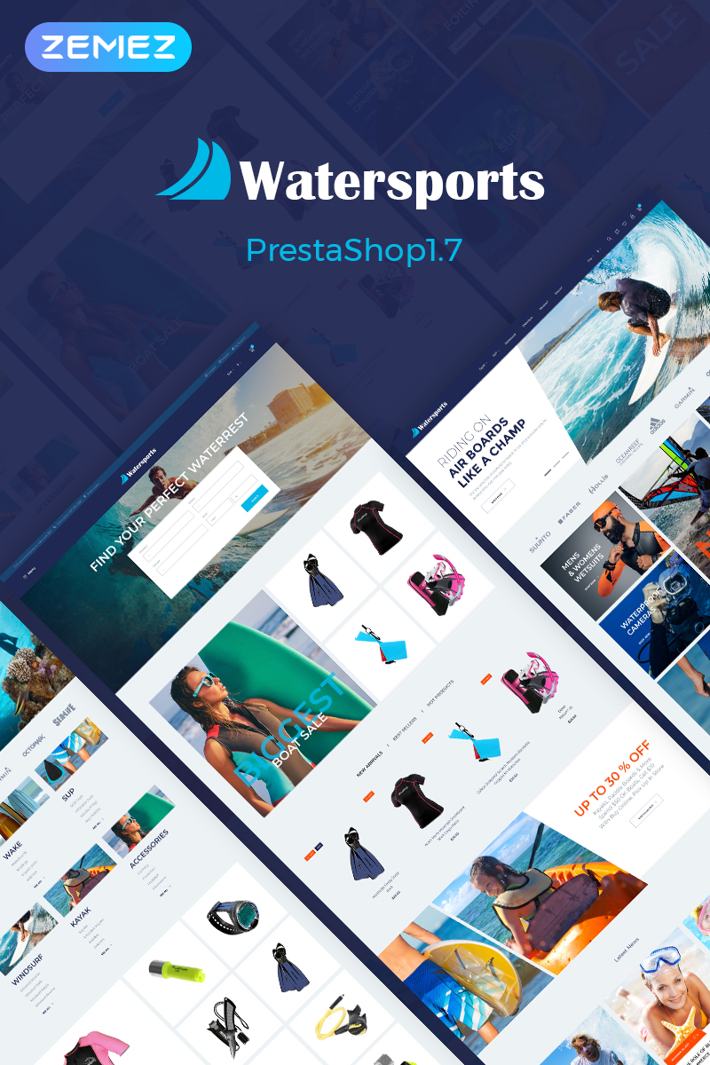 Szablon PrestaShop Watersports - Diving Store #70624 - zrzut ekranu