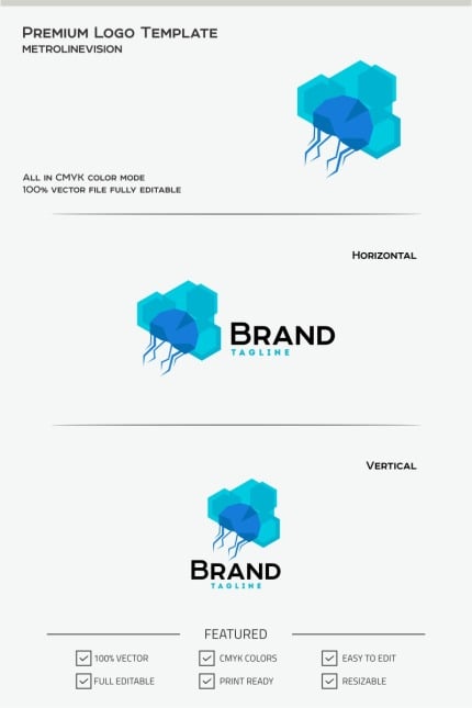 Kit Graphique #70700 Pixel Hexagone Web Design - Logo template Preview