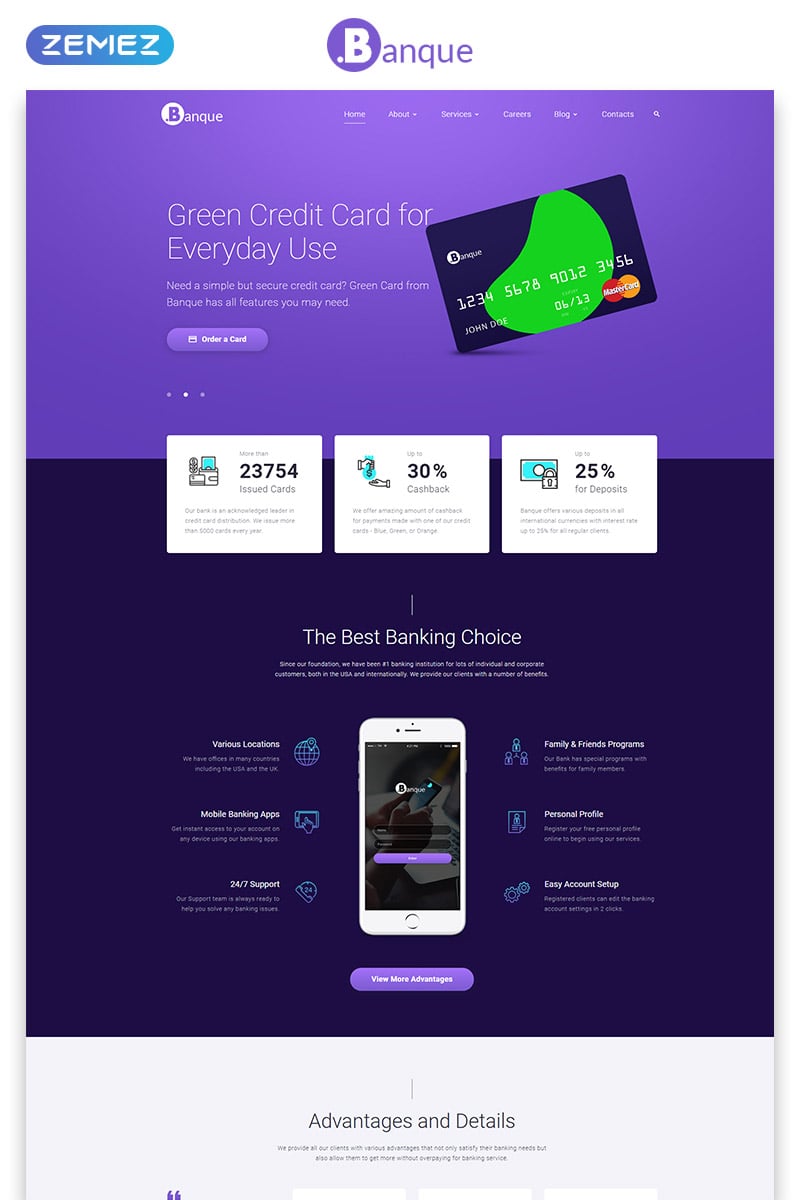 Plantilla Web ".Banque - Financial Multipage HTML5" #70783