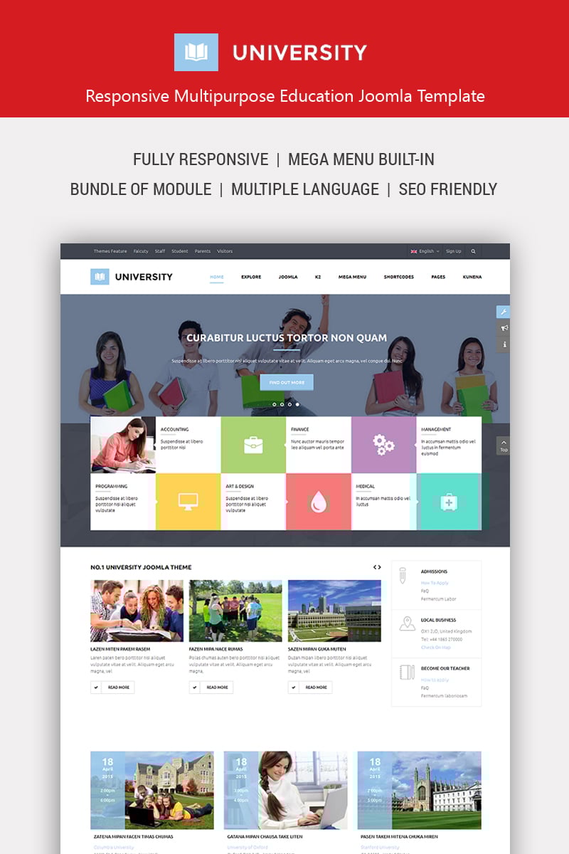 University II - Education Responsive Joomla Template - screenshot