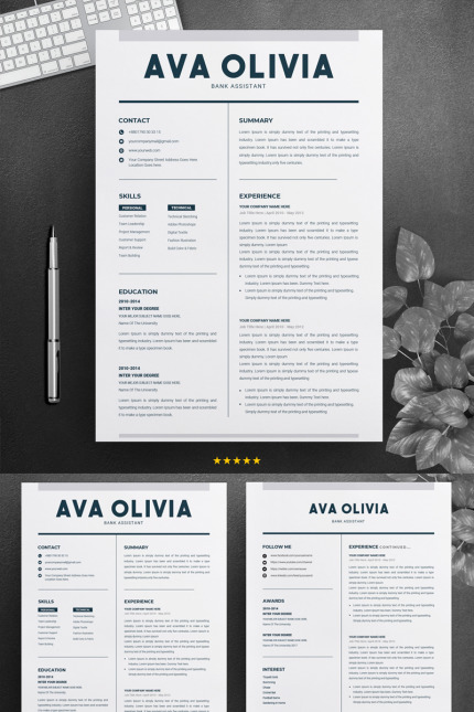 Template #70838 Resume Simple Webdesign Template - Logo template Preview