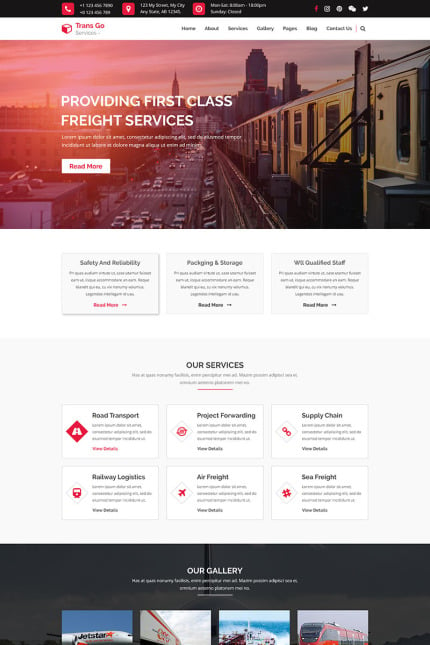 Template #70842 Corporate Freight Webdesign Template - Logo template Preview