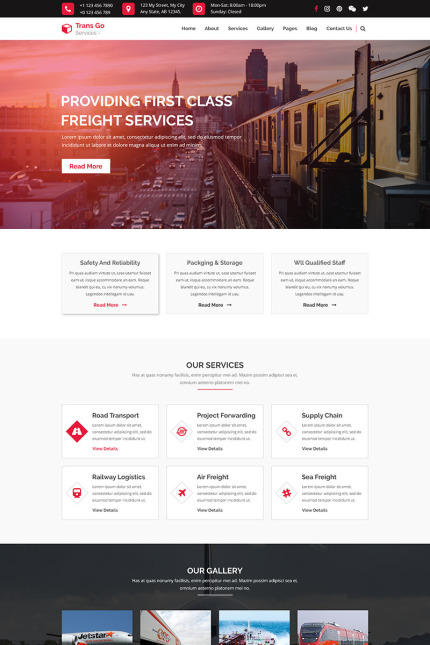 Template #70842 Corporate Freight Webdesign Template - Logo template Preview