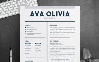 Ava Oliva Bank & Finance Resume Template