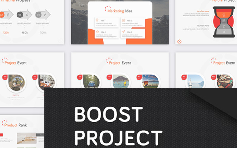 Boost Project Presentation PowerPoint template PowerPoint Template