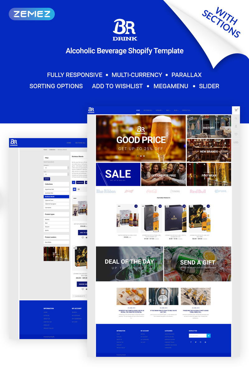 BR Drink - Original Alcohol Online Store Shopify Theme - screenshot