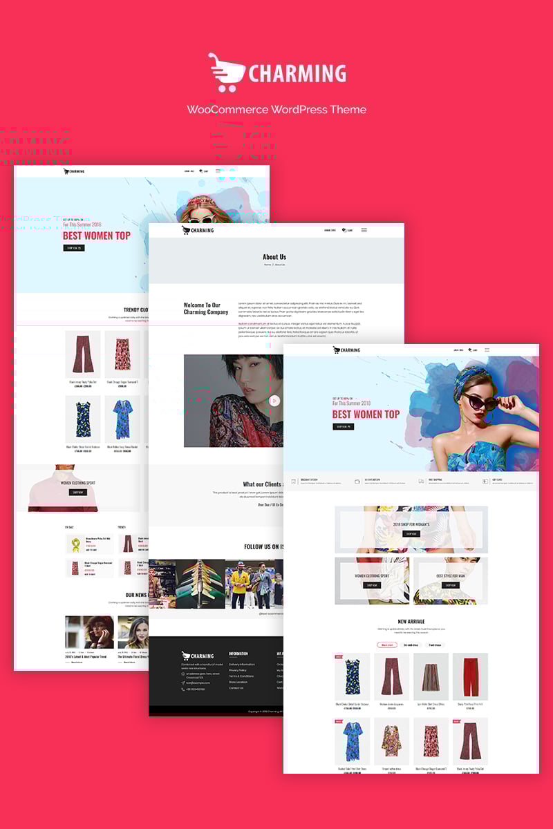 "Charming - Fashion" thème WooCommerce adaptatif #70844