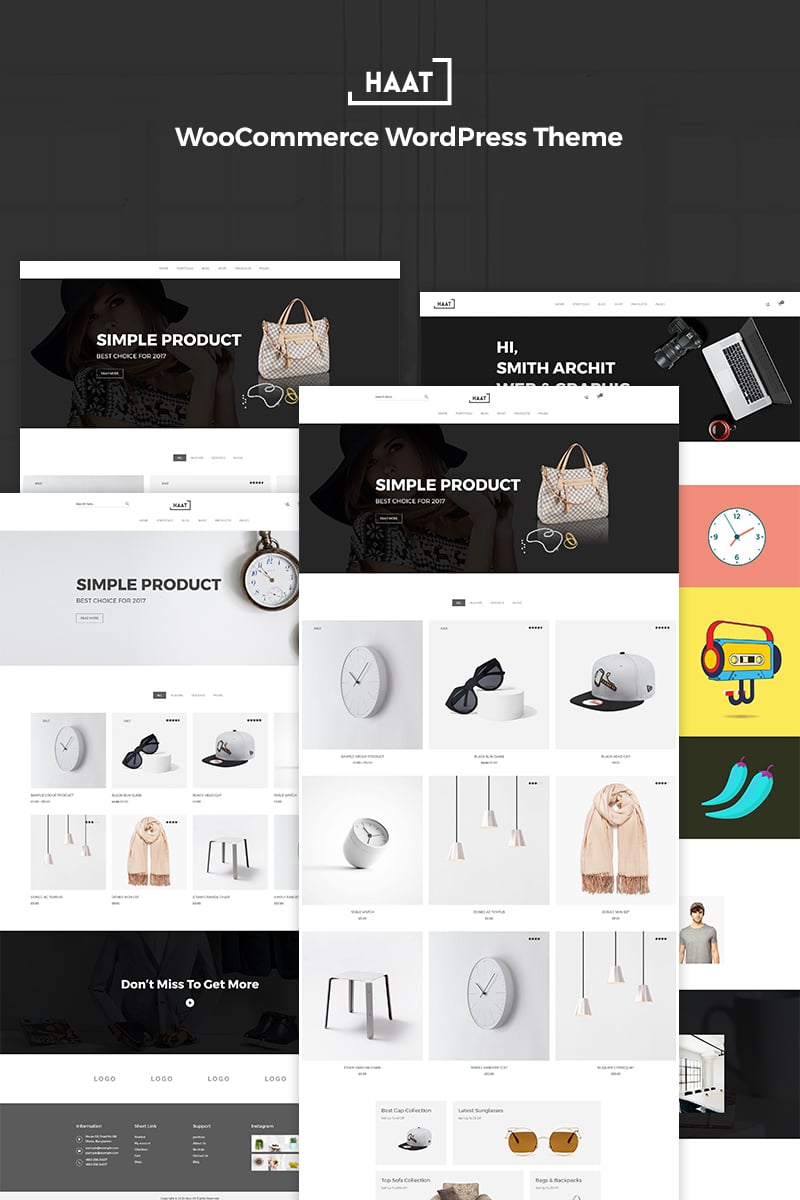 "Haat - Minimalist" Responsive WooCommerce Thema №70817 - screenshot