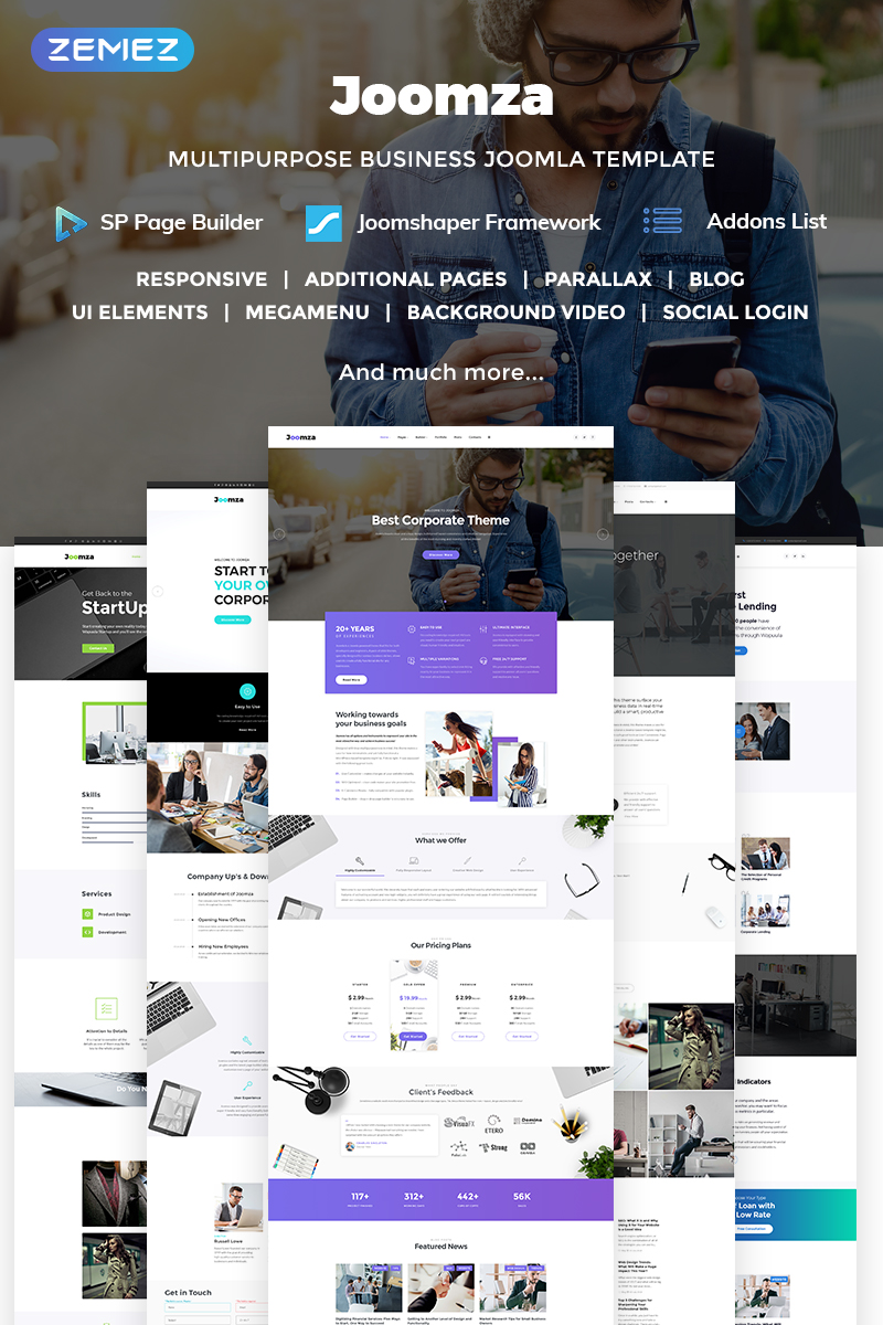 "Joomza - Business" thème Joomla adaptatif #70821