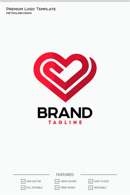 Template #70937 Logo Heart Webdesign Template - Logo template Preview