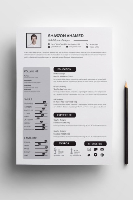 Template #70999 Resume Design Webdesign Template - Logo template Preview