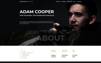 Adam Cooper - Photographer Portfolio Landing Joomla Template