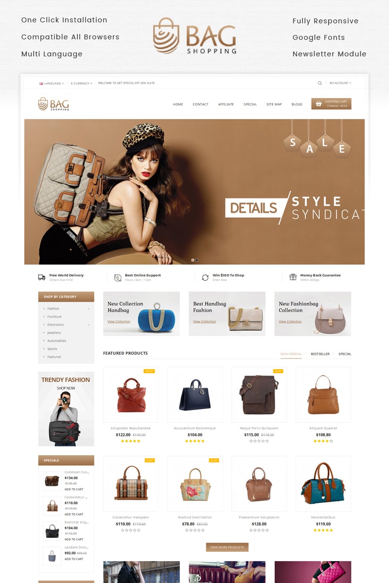 Bag Shop OpenCart Template