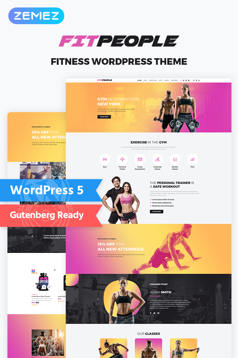 Motyw WordPress FitPeople - Fitness Elementor #70968