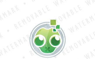 Pixel Alien Logo Template