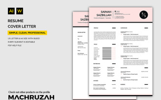 Sainah - Cover Letter / Resume Template