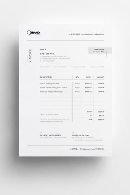 Template #71022 Letterhead Invoice Webdesign Template - Logo template Preview