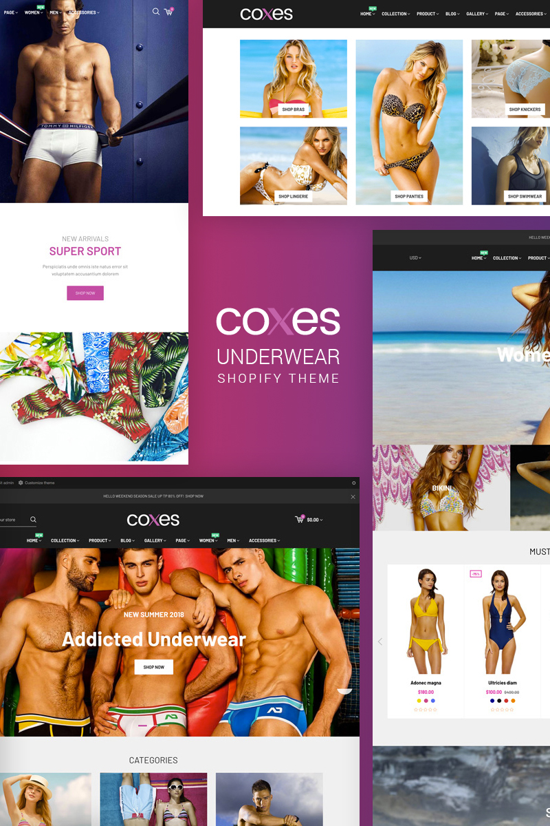 Coxes - Underwear Shopify Theme - screenshot