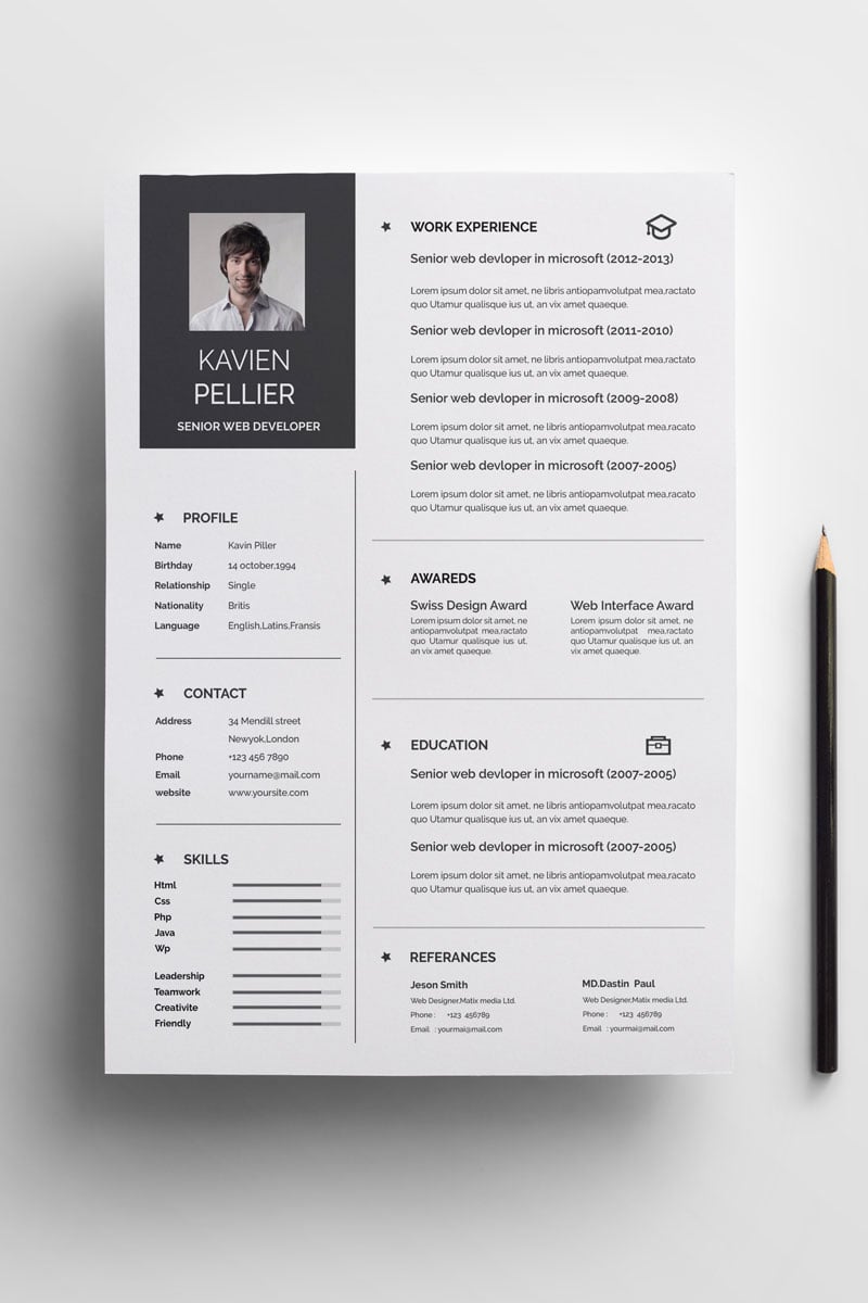 Kavin Resume Template - screenshot