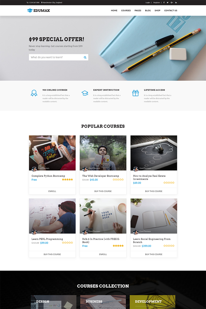 Responsive Edumax - Education Univeristy & Online Courses. Wordpress #71032 - Ekran resmi