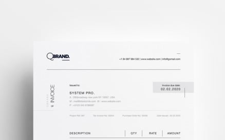 Simple Clean Minimal Invoice - Corporate Identity Template