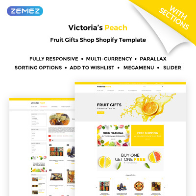 Victoria's Peach - Fruit Gifts Shopify Theme #71026